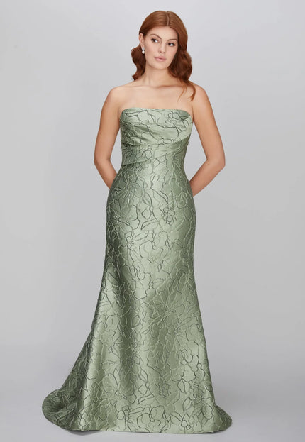 Anne Barge Leila Jacquard Strapless Trumpet Gown