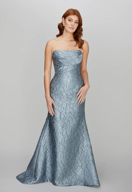Anne Barge Leila Jacquard Strapless Trumpet Gown