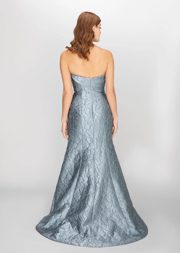 Anne Barge Leila Jacquard Strapless Trumpet Gown