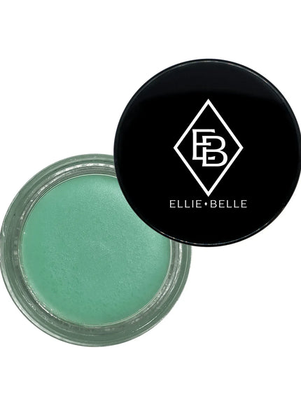 a green eye shadow with a black lid