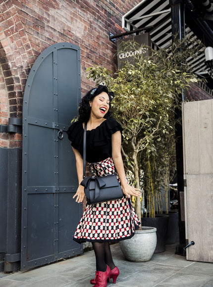 Gunas New York Cottontail Black Vegan Leather Bag