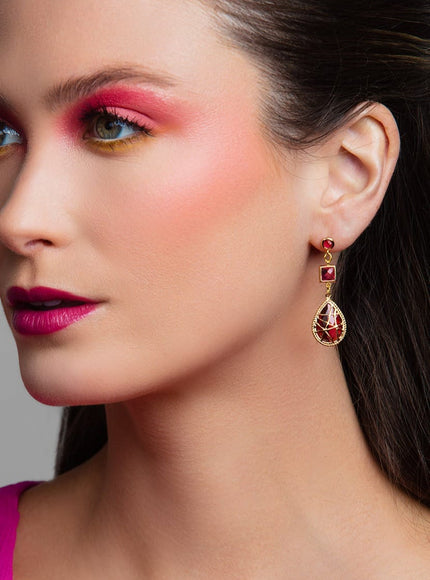 Lola Color Drop Earrings Gold