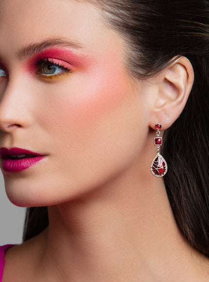 Lola Color Drop Earrings Silver