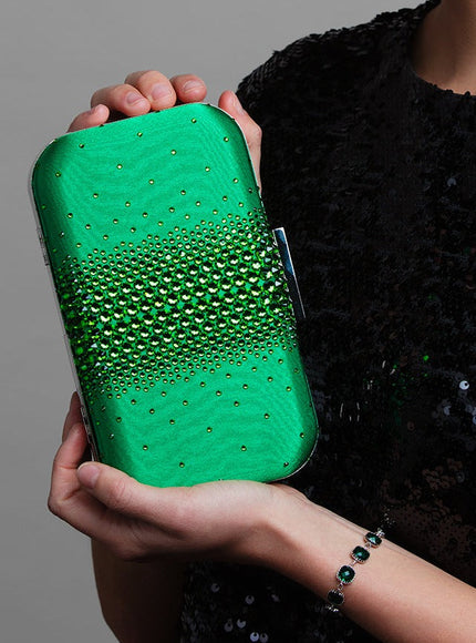 Ella Kelly Green Crystal Clutch