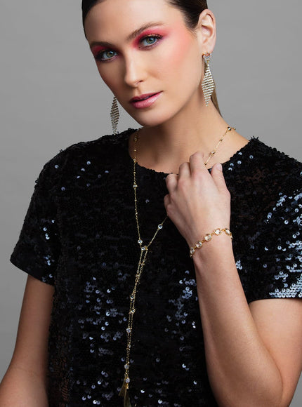 Lux Crystal Diamond Drop Earrings
