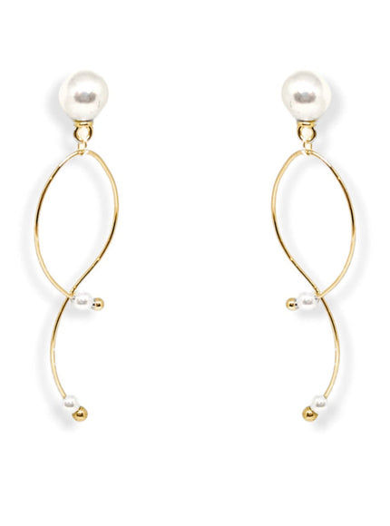Lulu Infinity Pearl Earrings in Gold