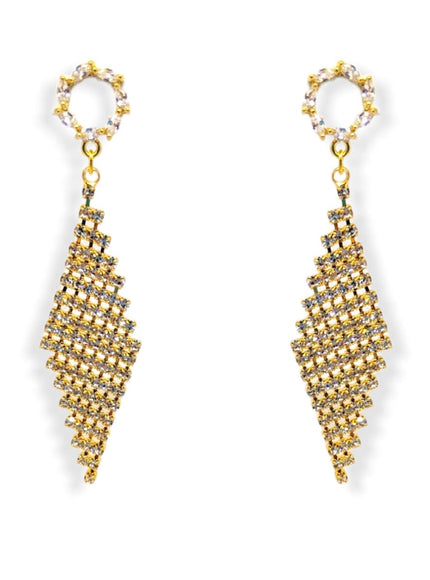 Lux Crystal Diamond Drop Earrings