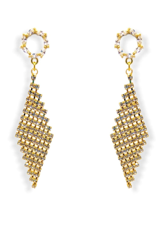 Lux Crystal Diamond Drop Earrings