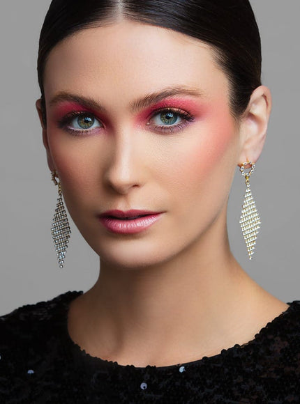 Lux Crystal Diamond Drop Earrings