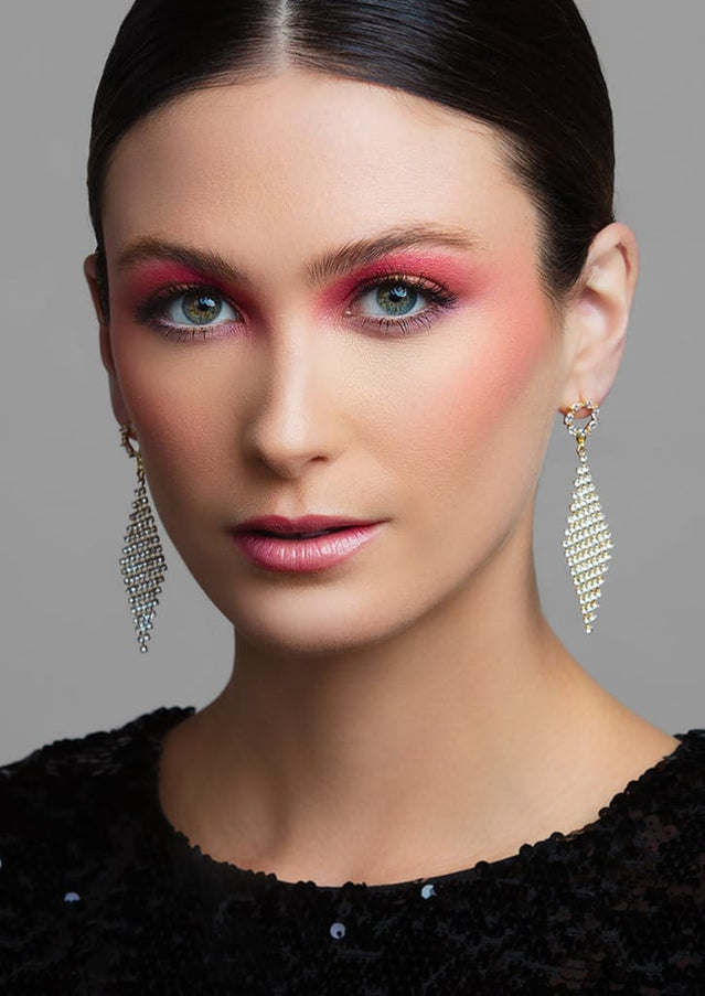 Lux Crystal Diamond Drop Earrings