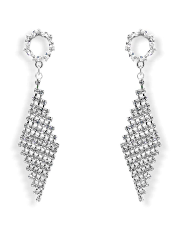 Lux Crystal Diamond Drop Earrings