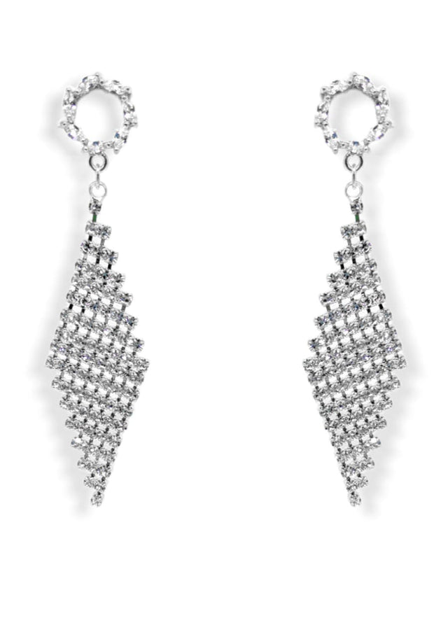 Lux Crystal Diamond Drop Earrings