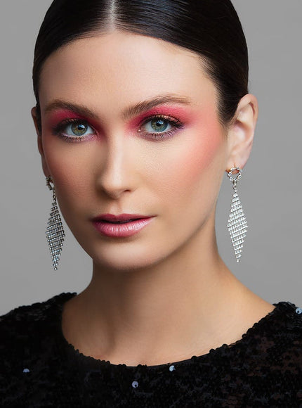 Lux Crystal Diamond Drop Earrings