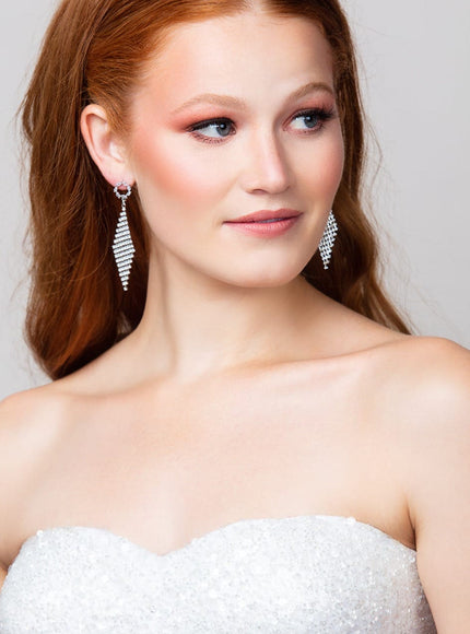Lux Crystal Diamond Drop Earrings