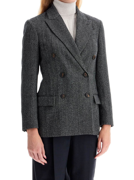 Brunello Cucinelli Chevron Wool Carded Blazer