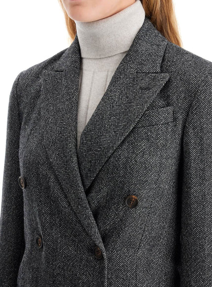 Brunello Cucinelli Chevron Wool Carded Blazer