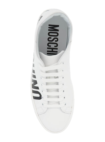 Moschino leather sneakers with logo print