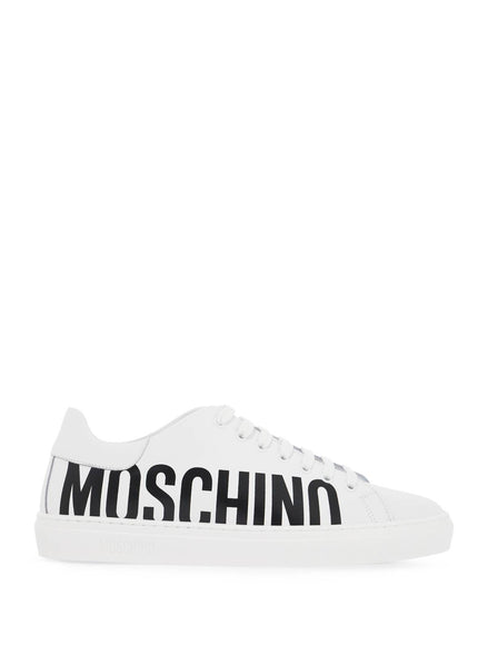 Moschino leather sneakers with logo print