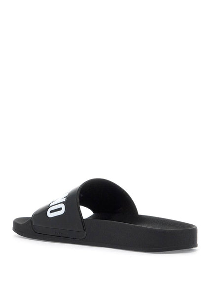 Moschino rubber slides with logo branding