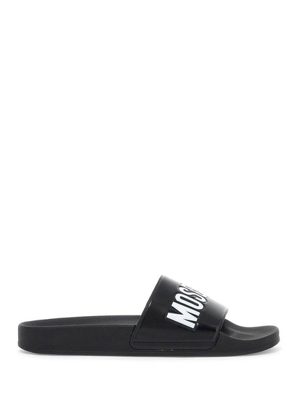 Moschino rubber slides with logo branding