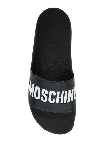 Moschino rubber slides with logo branding