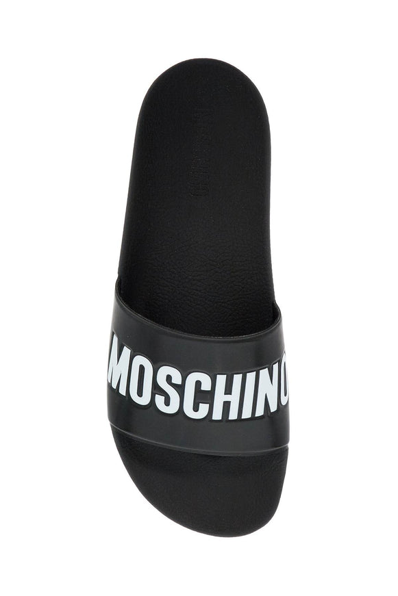 Moschino rubber slides with logo branding