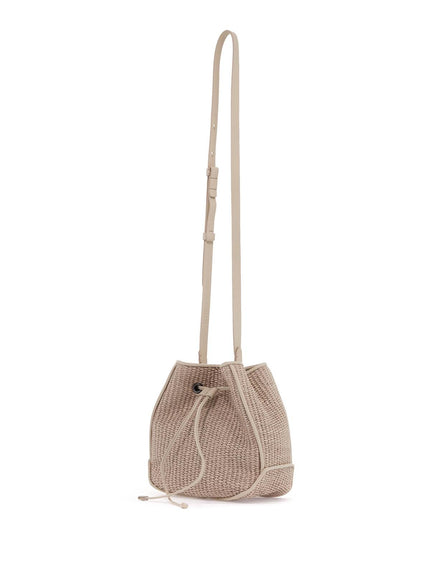 Brunello Cucinelli techno raffia bucket bag with