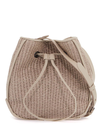 Brunello Cucinelli techno raffia bucket bag with