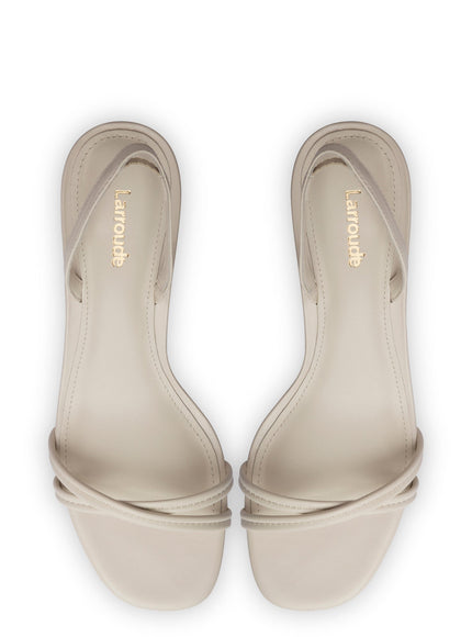 Larroude Mini Annie Sandal In Ivory Leather