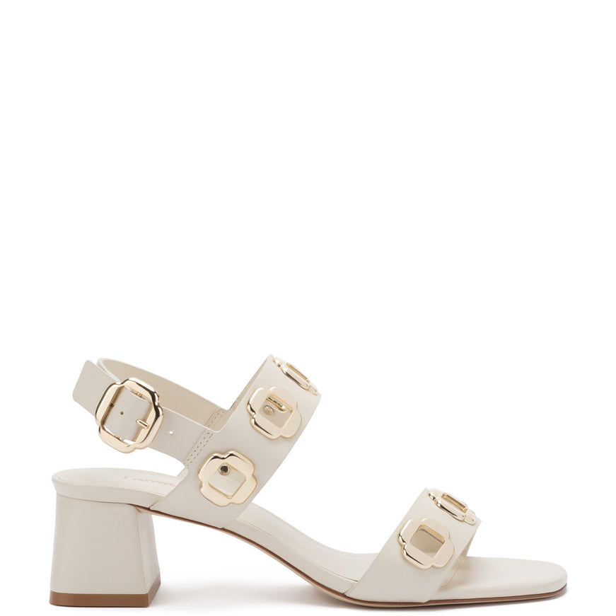 Milan Sandal In Ivory Leather Ivory