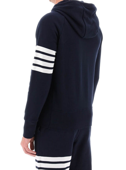 Thom Browne 4-bar zip-up hoodie