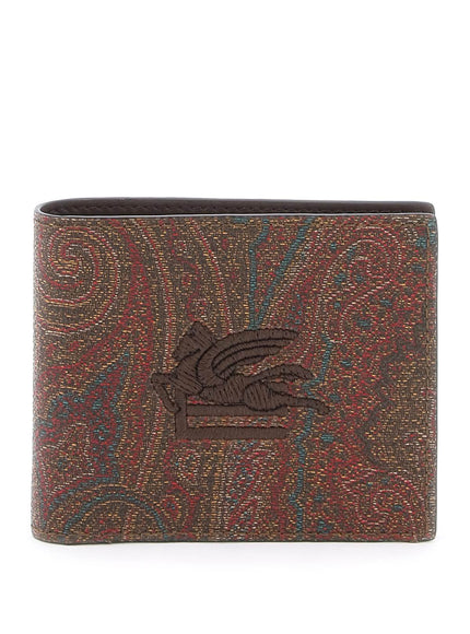 Etro paisley bifold wallet with pegaso logo