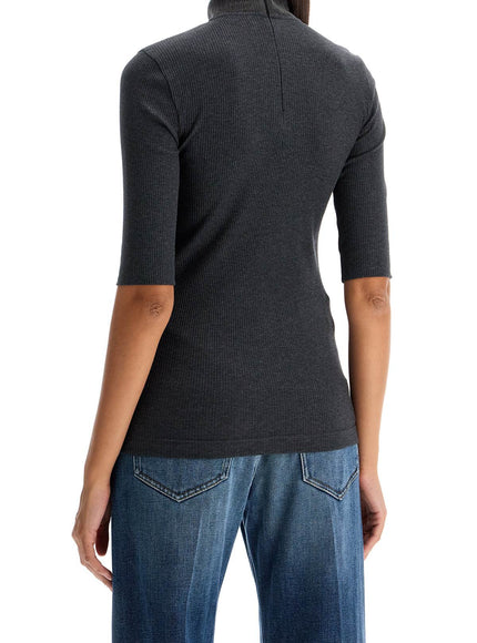 Brunello Cucinelli t-shirt with precious ribbed