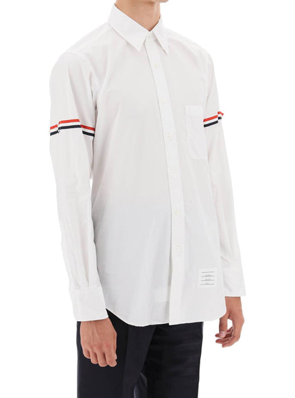 Thom Browne oxford button-down shirt with rwb armbands