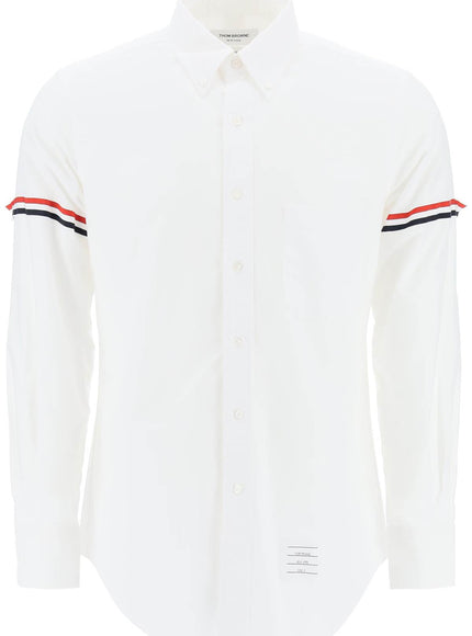 Thom Browne oxford button-down shirt with rwb armbands