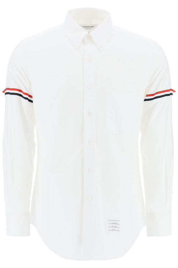 Thom Browne oxford button-down shirt with rwb armbands