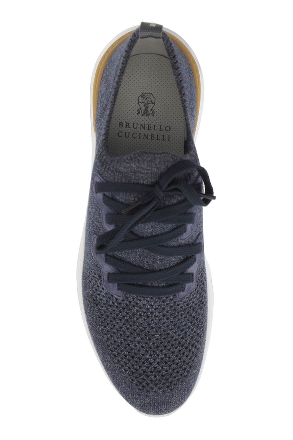 Brunello Cucinelli knit chine sneakers in