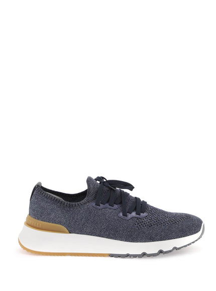 Brunello Cucinelli knit chine sneakers in