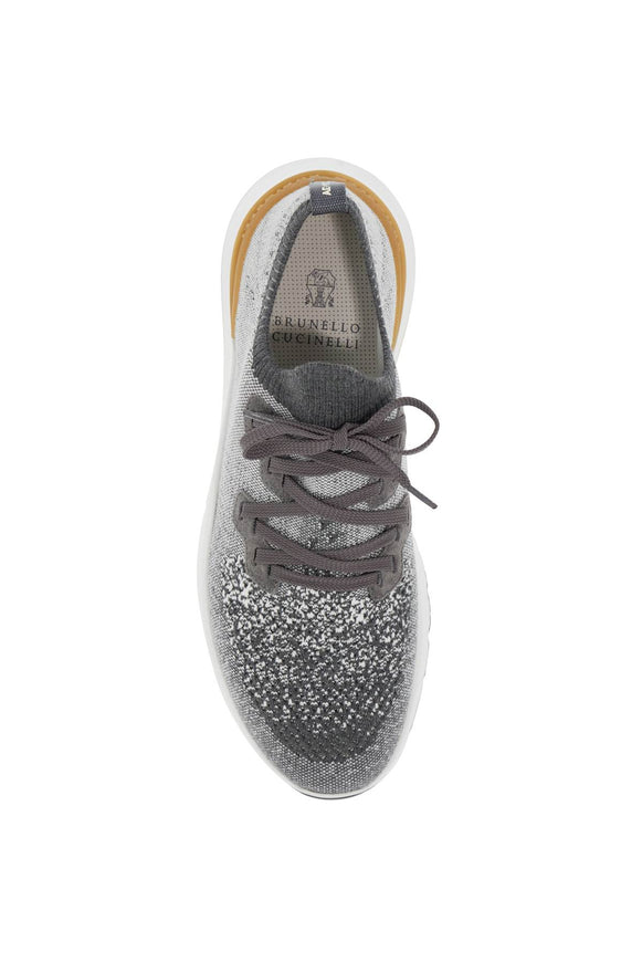 Brunello Cucinelli knit chine sneakers in