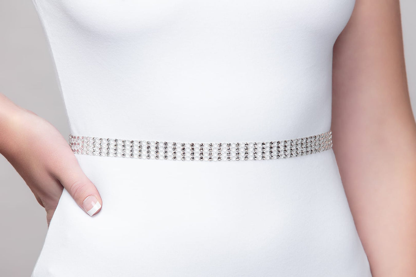 Mackenzie Striped Crystal belt