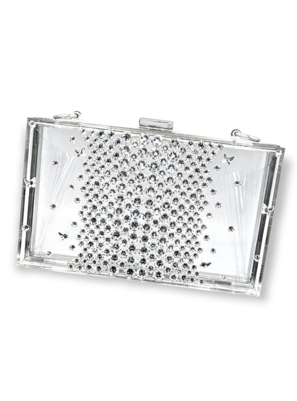 Madison Butterfly Crystal Lucite Clutch