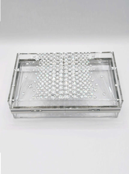 Madison Butterfly Crystal Lucite Clutch