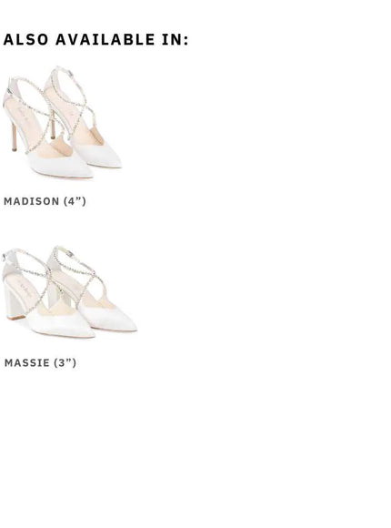 Bella Belle Massie Ivory Crystal Block Heel Bridal Shoe