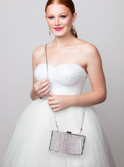 Madison Butterfly Crystal Lucite Clutch