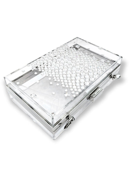 Madison Butterfly Crystal Lucite Clutch