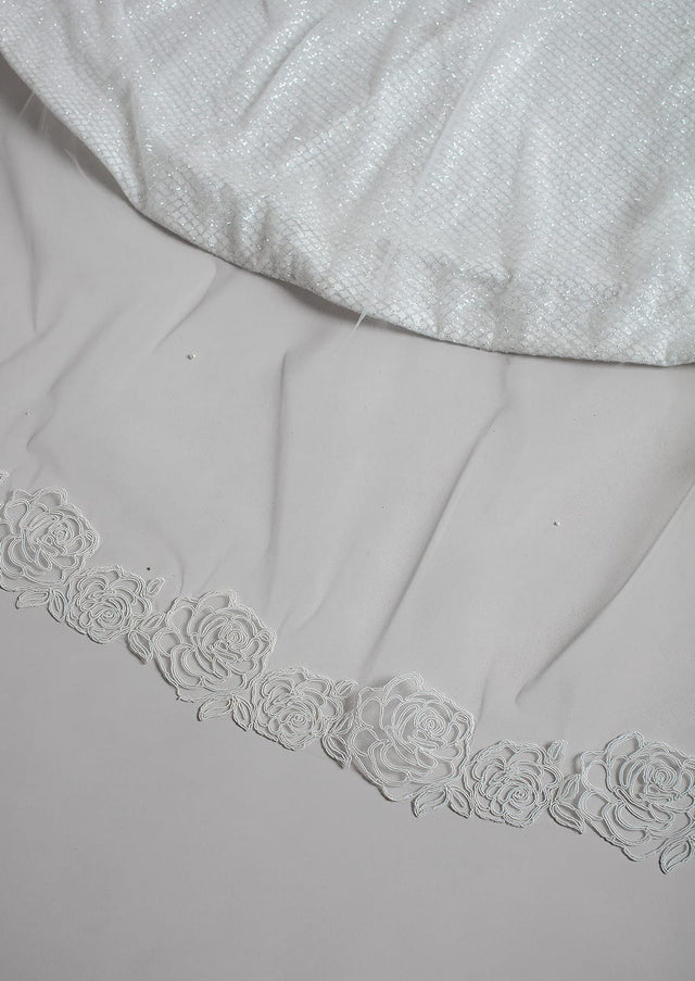 Magnolia Pearl and Floral Lace Cathedral Veil