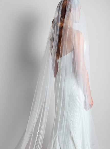 Magnolia Pearl and Floral Lace Cathedral Veil
