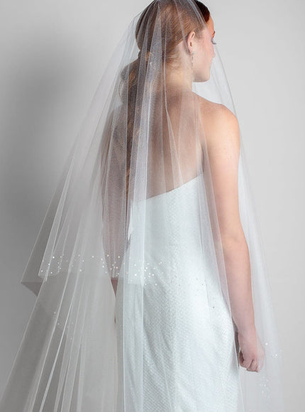 Makenna Two-Tier Pearl Trimmed Cathedral Veil