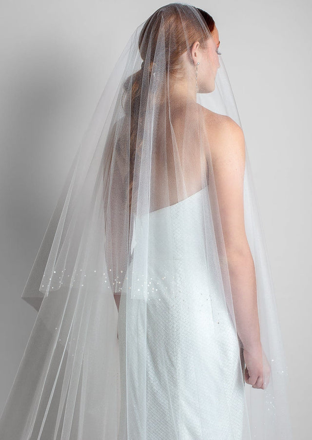 Makenna Two-Tier Pearl Trimmed Cathedral Veil