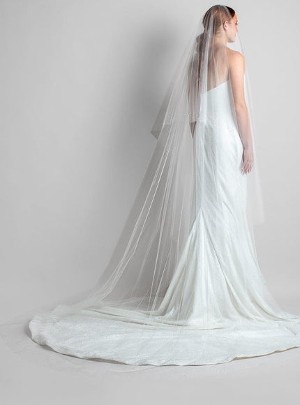 Makenna Two-Tier Pearl Trimmed Cathedral Veil